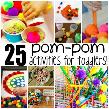 Pom-Pom Activities for Toddlers, Play ideas for toddlers, kids crafts, kids activities