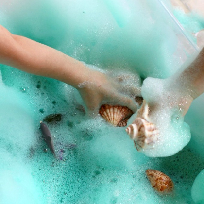 Bubble Foam -Filled Soapy Sea Adventure with the preschoolers!
