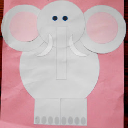 Cut-Out Elephant Shapes Craft for Kindergarteners