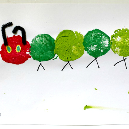 The Very Hungry Caterpillar Sponge Painting for preschoolers!