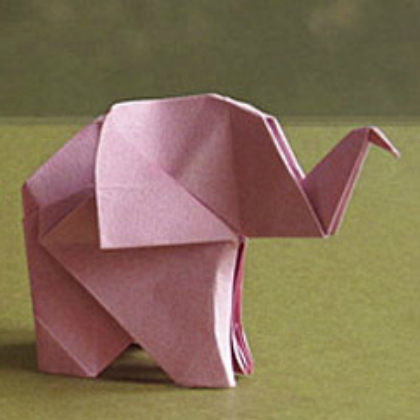 standing origami elephant for kindergarteners!