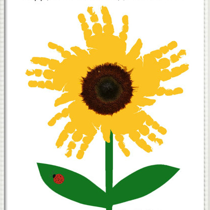 Have this bright sunflower handprint with your toddlers today!