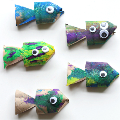 toilet paper roll fish, Under the Sea Crafts for Kids