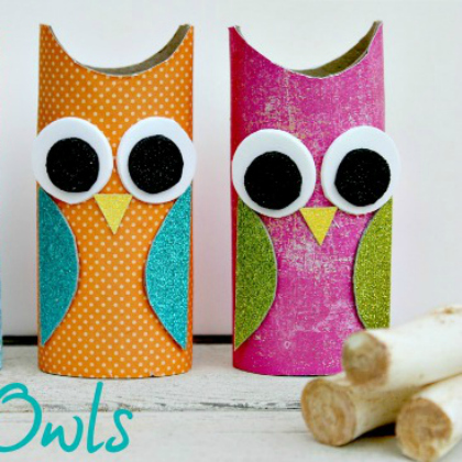 toilet paper roll owls