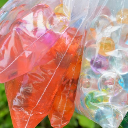 Rainbow Water Bead Sensory Bags-25 enjoyable whacky ways to play with water beads