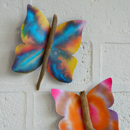 stick butterflies 25 groovy colorful tie dye art crafts for kids toddlers preschoolers