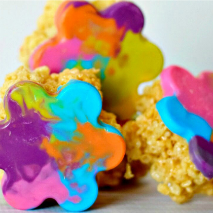 flower shaped rice krispies 25 groovy colorful tie dye art crafts for kids toddlers preschoolers