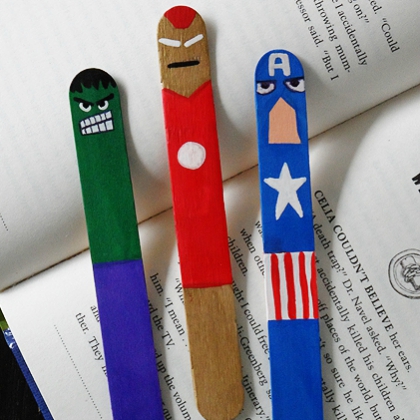 Crazy amazing avengers bookmarks with your kids today!