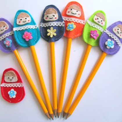 doll toppers, playful pencil toppers for kids
