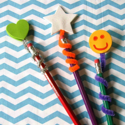 felt shape toppers, playful pencil toppers for kids