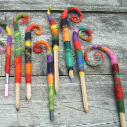 felted toppers, playful pencil toppers for kids