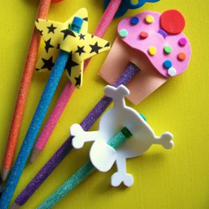 foam toppers, playful pencil toppers for kids