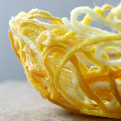 yellow yarn bowl