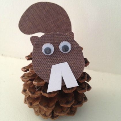 nut job pinecone for preschoolers!