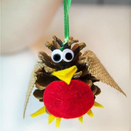 pinecone robin bird for preschoolers!