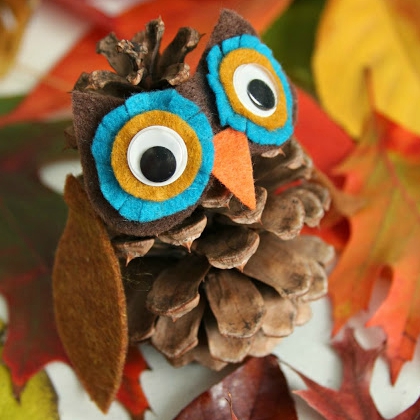 whimsy pinecone owl for preschoolers!