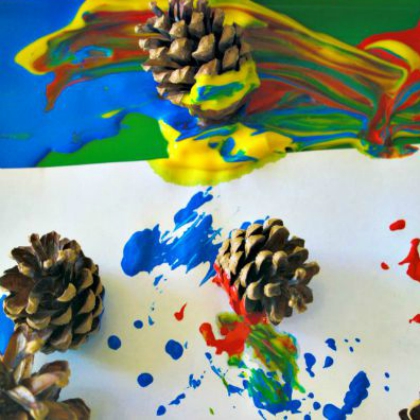 Painting with Pinecones (Parenting Chaos)