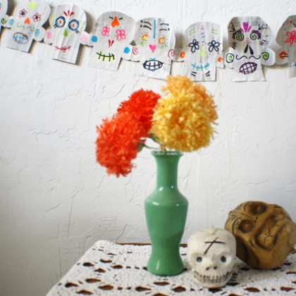 colored garland. day of the dead crafts for kids