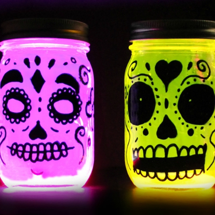 Day of the Dead Glowing Jars and Crafts for Kids