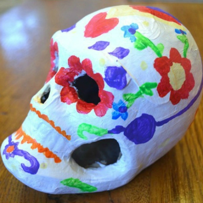 skull craft for kids. paper mache skull craft. day of the dead craft for kids. 