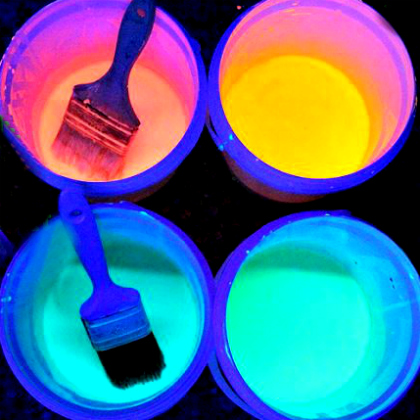Amazing-Glowing-Chalk-Paint - paint buckers filled with glowing chalk paint as night time craft for kids