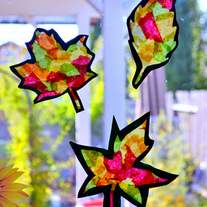 fall (spring leaves) stained glass