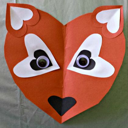 heart fox, red crafts for toddlers, crafts for toddlers, red crafts, activities using red color, preschool activities, activities for preschoolers