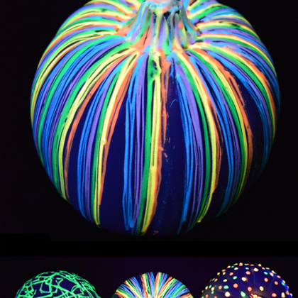 glow in the dark pumpkin as a night time craft for kids