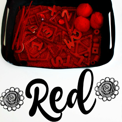 sensory bin, red crafts for toddlers, crafts for toddlers, red crafts, activities using red color, preschool activities, activities for preschoolers