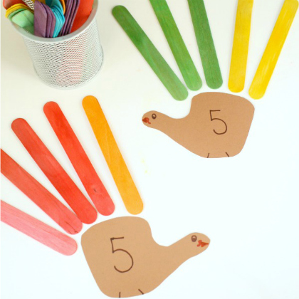thanksgiving activities for kids, turkey counting stick, Fun and Interactive Thanksgiving Activities For Kids