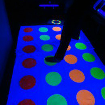 glow in the dark twister as a night time craft for kids