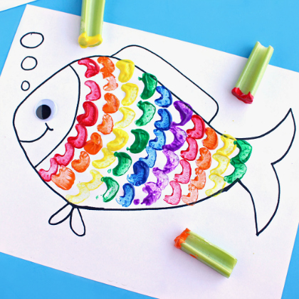 celery rainbow fish, Colorfully Fun Rainbow Crafts for Kids of All Ages
