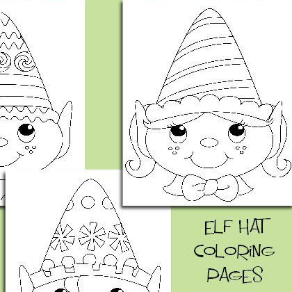 elf hat coloring pages