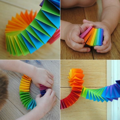 folding paper garland, Colorfully Fun Rainbow Crafts for Kids of All Ages