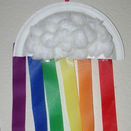 paper plate hanging rainbow, Colorfully Fun Rainbow Crafts for Kids of All Ages