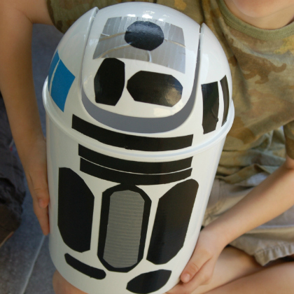 r2d2 trash can, Out of This World Star Wars Crafts for Kids