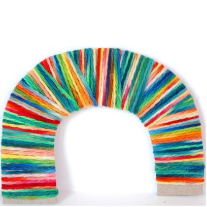rainbow yarn wrapping