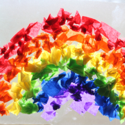 tissue paper rainbow suncatcher, Colorfully Fun Rainbow Crafts for Kids of All Ages