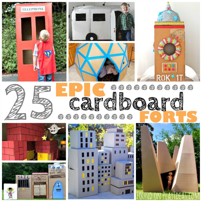 Cardboard Forts, Cardboard projects, ways to play with cardboards, crafts for big kids, cardboard boxes crafts