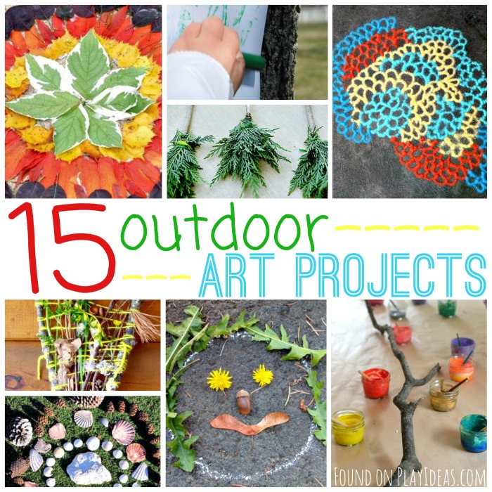 Collage 15 Outdoor Art Projects for kids children Blog Image
