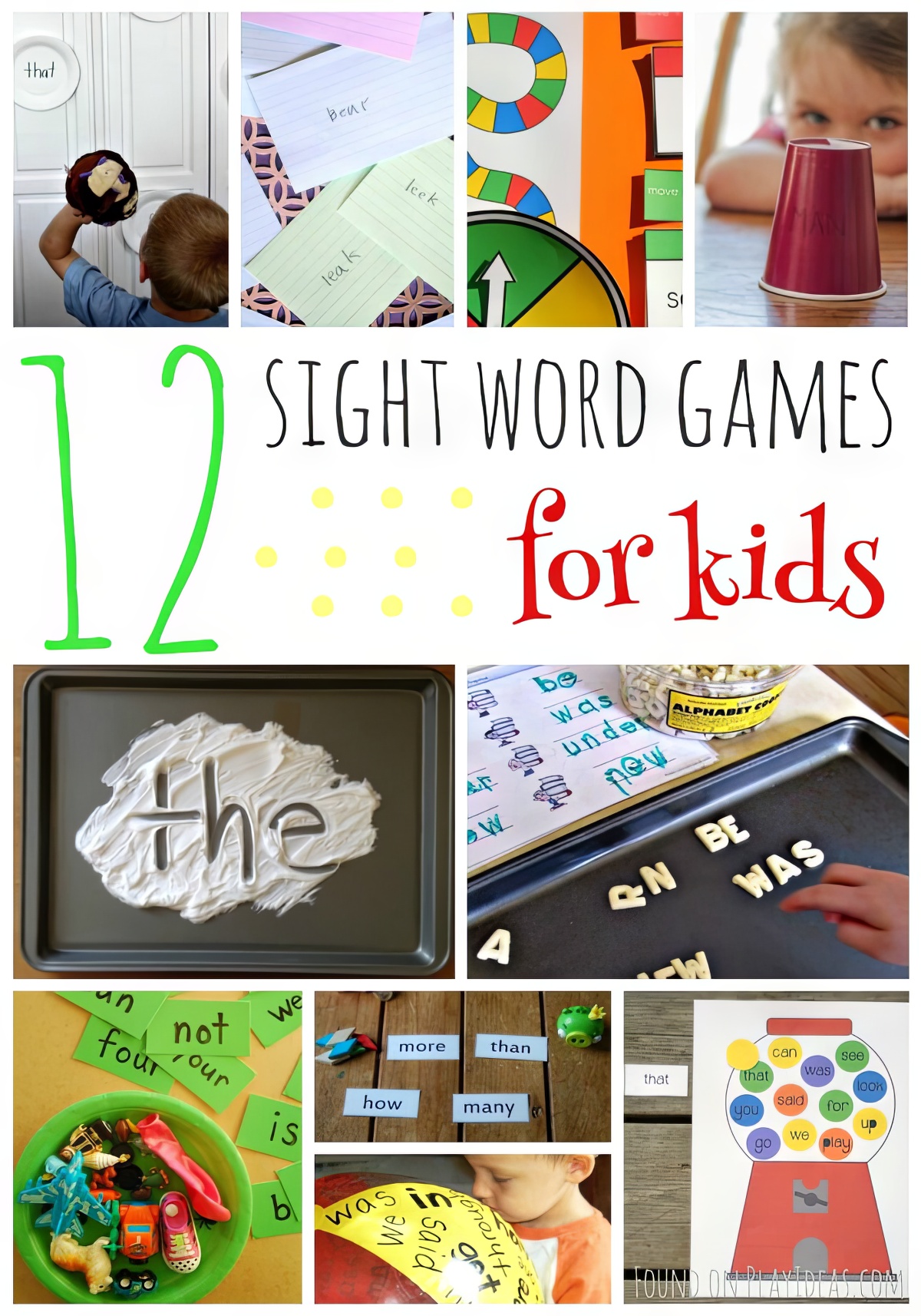 Be creative and enjoy these 12 sight words game ideas with your kids!
