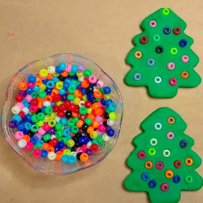 christmas tree decorating dough, Winter Playdough Recipes For Kids