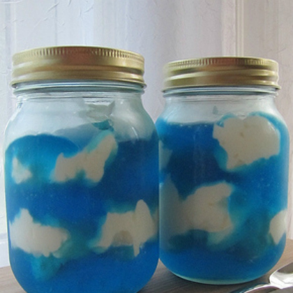 Jell-O Clouds in Jars for the kids!