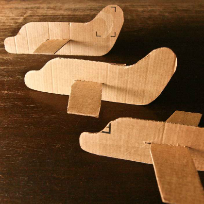 corrugated box planes as paper plane crafts for kids
