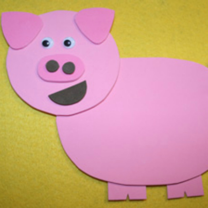 Foam Piggy Project. Pink Pig Craft