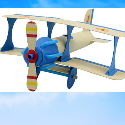 homemade biplane as paper plane crafts for kids
