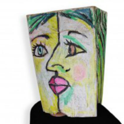 Picasso inspired paper bag face mask you can play with the kids!