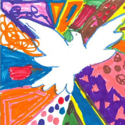 Picasso inspired Dove bird Art Project as a symbol of peace with the kids!