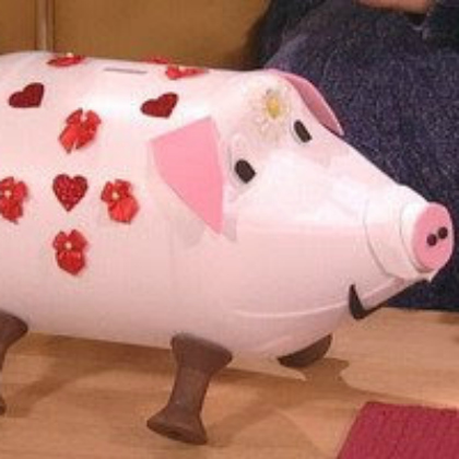 plastic bottle piggy bank project. Water Bottle Biggy Bank Project. Pink Pig Craft