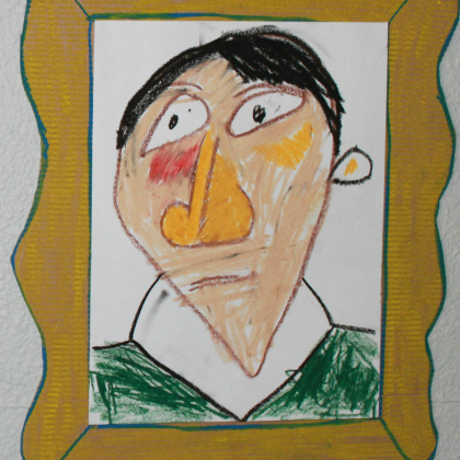 Picasso inspired self portraits with the kids today!